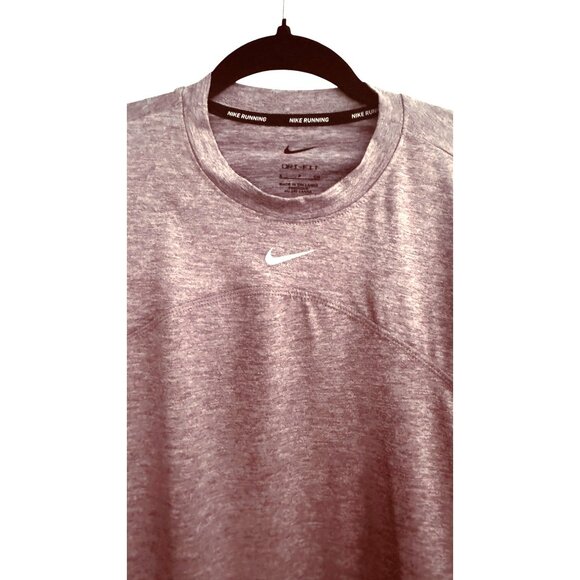 NWT Nike Womens Small Dri-Fit Long Sleeve Heathered Maroon Top - Picture 2 of 14